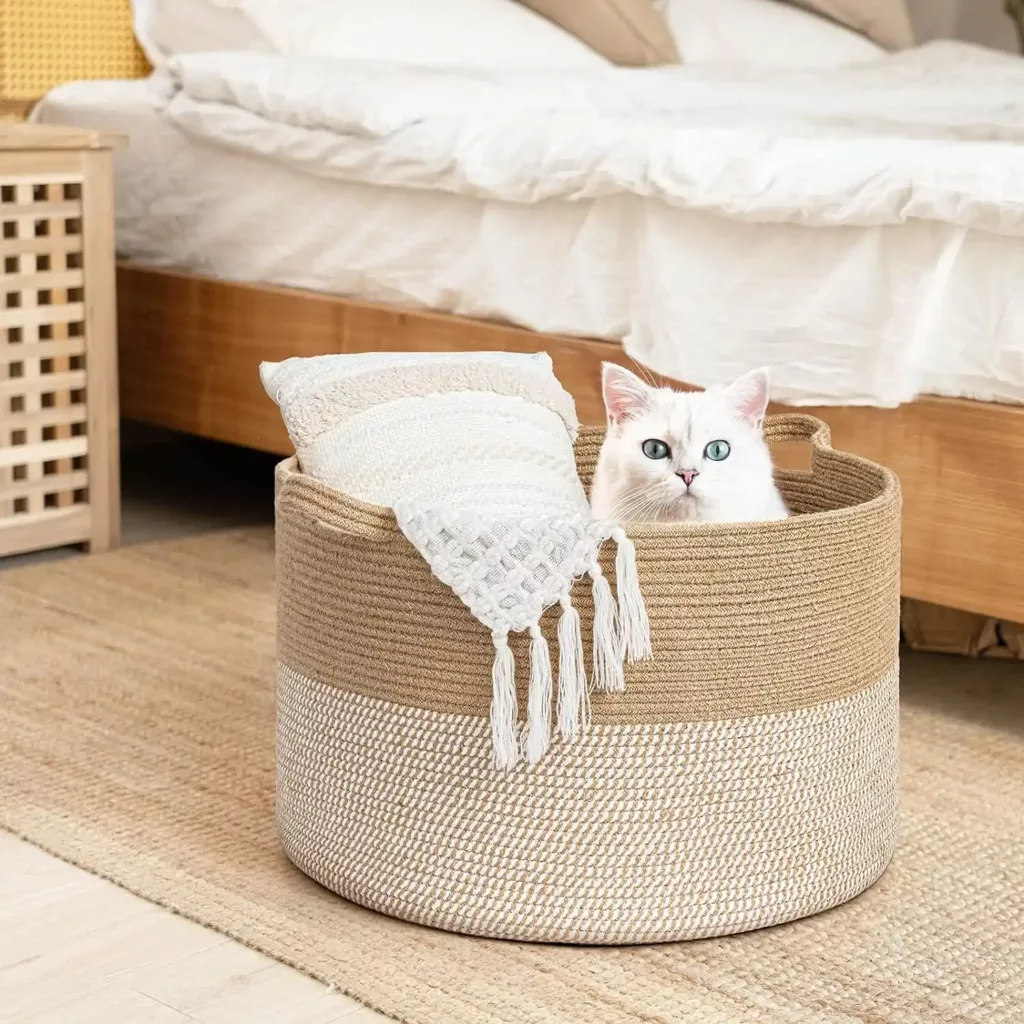 INDRESSME Extra Large Woven Wicker Baskets for Storage